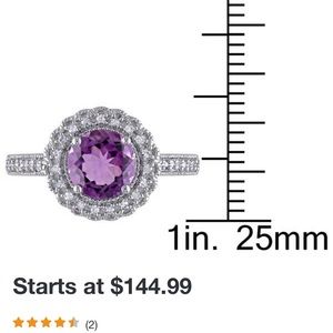 Dazzling Amethyst ring with 1/6 ct of Diamond